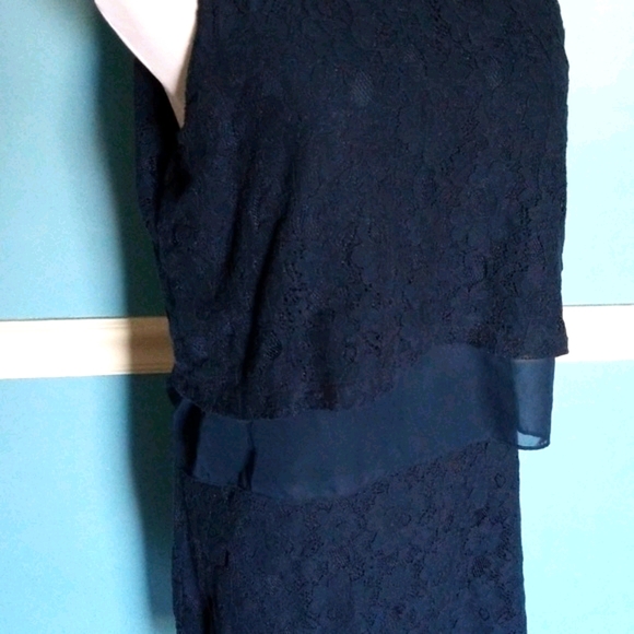Navy Layered Lace Dress by Betsey Johnson  10 - Picture 3 of 7